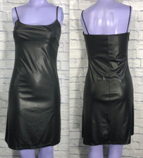 Vintage Forever 21 Little Black Party Shiny Poly Medium Dress Strap Made USA