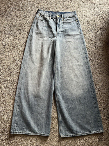 J. Crew High-Rise Super Wide Leg Jean in Elliot Wash 27 Cotton BX945 NWT FLAW