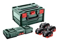 Metabo Basis-Set Akkuset 4 X 10 Ah Lihd Und SchnellladegeräT Asc 145 Duo In...