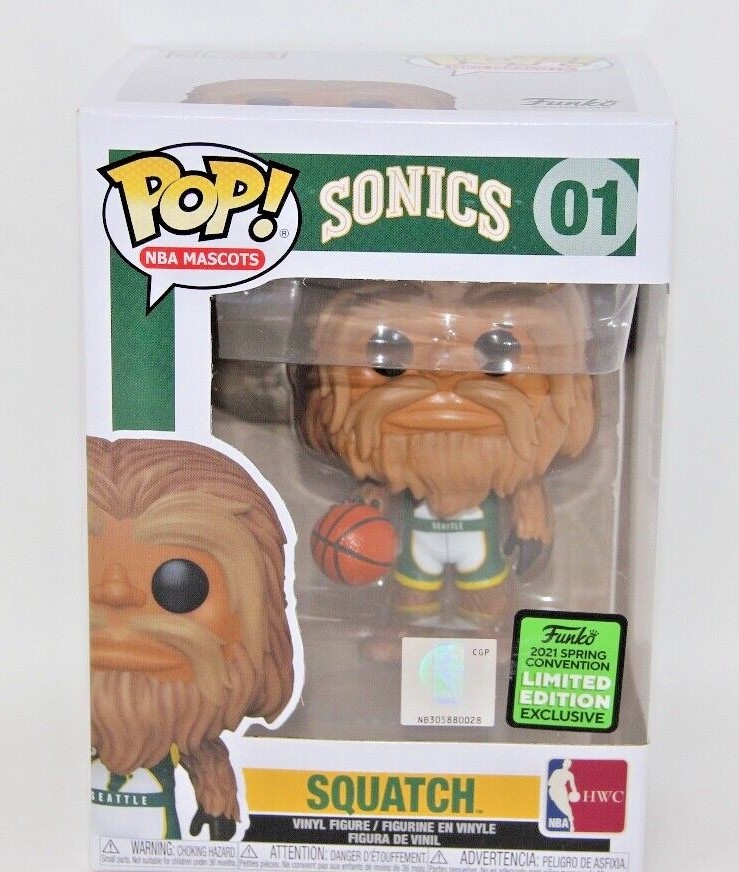 Funko Pop Nba Mascots Seattle Sonics Squatch 01 Eccc Shared Exclusive Ships Free