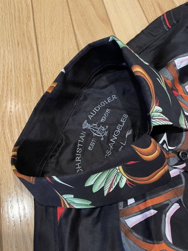 Christian Audigier Button Down Shirt & Garment Bag Vintage Contour $340 Ed Hardy - Picture 7 of 11