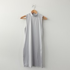 Sleeveless Cocktail Dress Large Gray Shaping Mini Stretch Club SWS CONTOUR