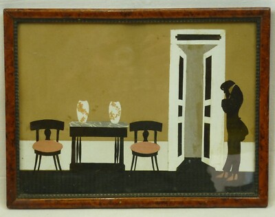 (B773) Collage ''Interior mit Pagen'' unbekannter Künstler