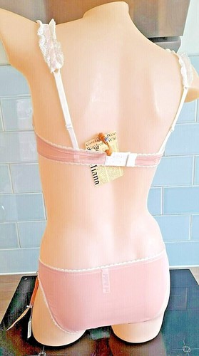 John Galliano FROU FROU Hipster Slip rosa Seide mit elfenbeinfarbener Spitze - Bild 5 von 9