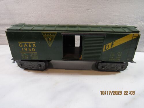 Vintage Marx Tin Railroad Train Freight Car GAEX 1950 DF Sliding Doors O Scale - Picture 1 of 9