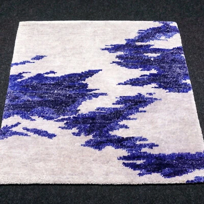 Designer Orient Teppich 60 x 58 cm Seide Modern Seidenteppich Handgeknüpft Rug - Bild 1 von 4