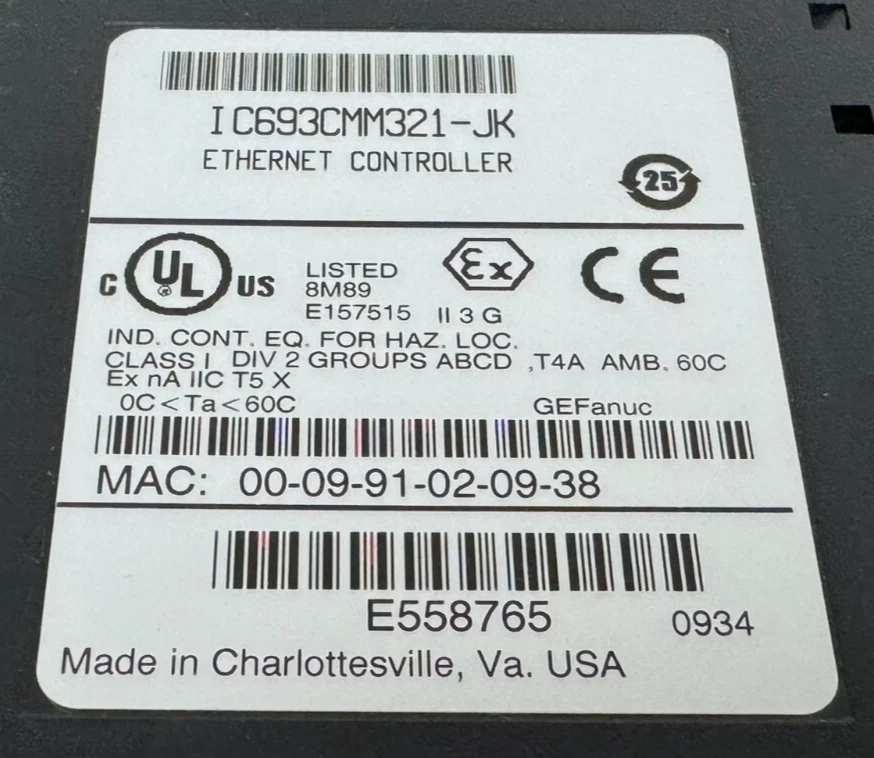 Contrôleur Ethernet GE FANUC IC693CMM321-JK D'Occasion 90-30 IC693CMM321 - Photo 4/4