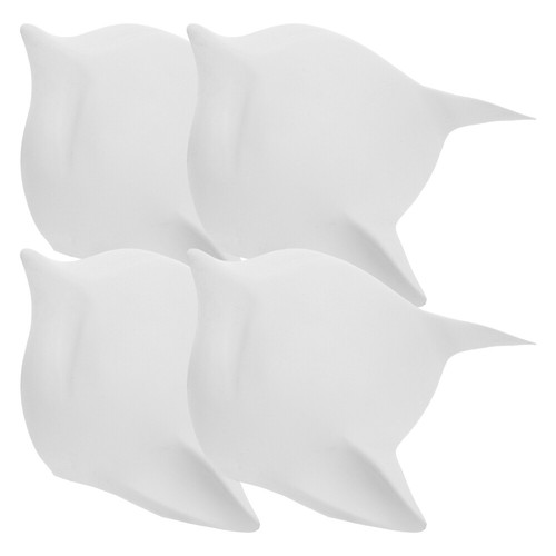 Máscara de zorro en blanco 4 piezas haz tu propio animal blanco máscaras lisas graffiti - Imagen 10 de 12