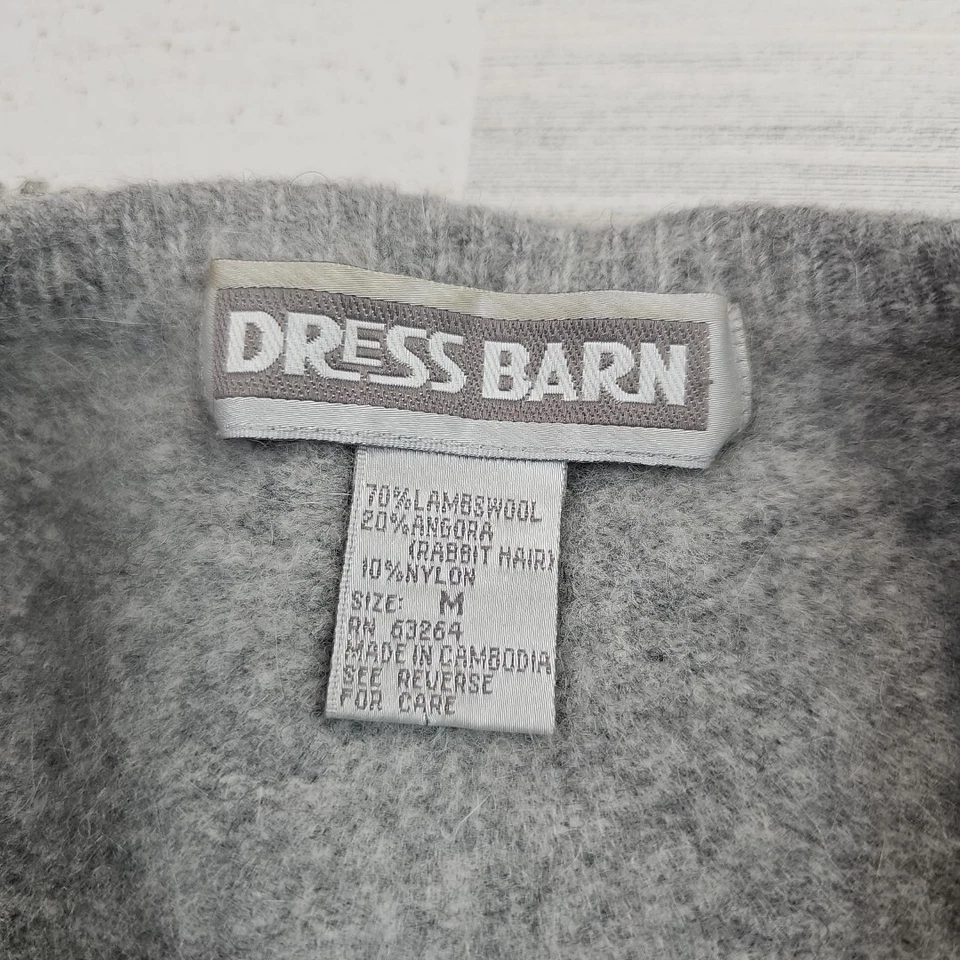 Vestido Granero Lana de Cordero Angora Suéter Cárdigan Niñas Mediano Gris Abotonado Foto 4 de 4