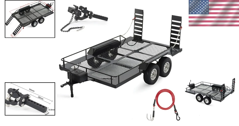 Compact and Easy to Assemble 1/10 RC Trailer with Toolbox and Working Features - Image 2 of 4
