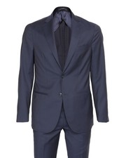 NWT EDUARDO DE SIMONE SUIT Navy blue lightweight wool luxury handmade Italy 50