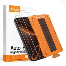 iPhone 16 Pro Max Tempered Glass Screen Protector HD Clear Auto Align Box