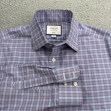 Charles Tyrwhitt Dress Shirt Mens 16/33 L/S Slim Fit Plaid Button Up Non Iron