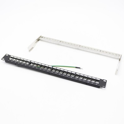 Patch Panel 19'' 1U Ecolan 37580.1 24 Ports Black Ral9005