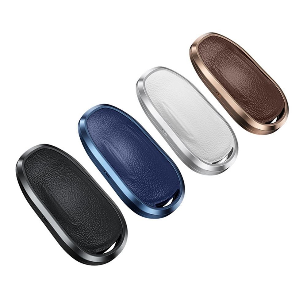 Leather+Aluminum Alloy Car Key Fob Cover Case Holder Shell For Tesla MODEL S 3 Y