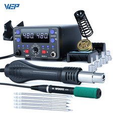 WEP 750W Soldering Station 2in1 Digital Soldering Iron Hot Air Rework Tool Set