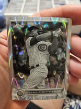 2022 Topps Chrome #136 Willson Contreras Black and White RayWave Refractor
