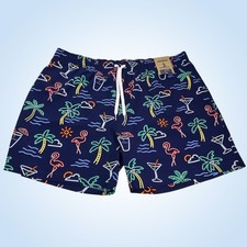 Chubbies The Neon Lights Swim Trunks XXL 5.5" Navy Tropical NWT