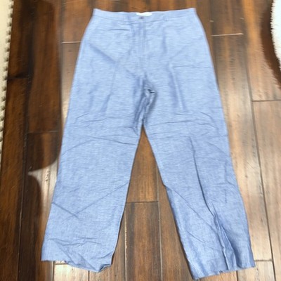 NWT Judith Hart Women's Wide Leg Pants Zip Front Linen Blend Sz 16 Beach Boho