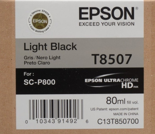 Original Epson T8507 Epson C13T850700 Light Black 80Ml. F. Epson SC-P800-image