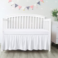 Crib Bed Skirt 28  x 52  with 14  Drop Pleated Dust Ruffle for Baby Boys Girls