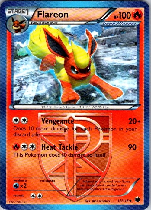 Pokemon | Plasma Freeze | Flareon (Team Plasma) | 12/116 | Normal | LP