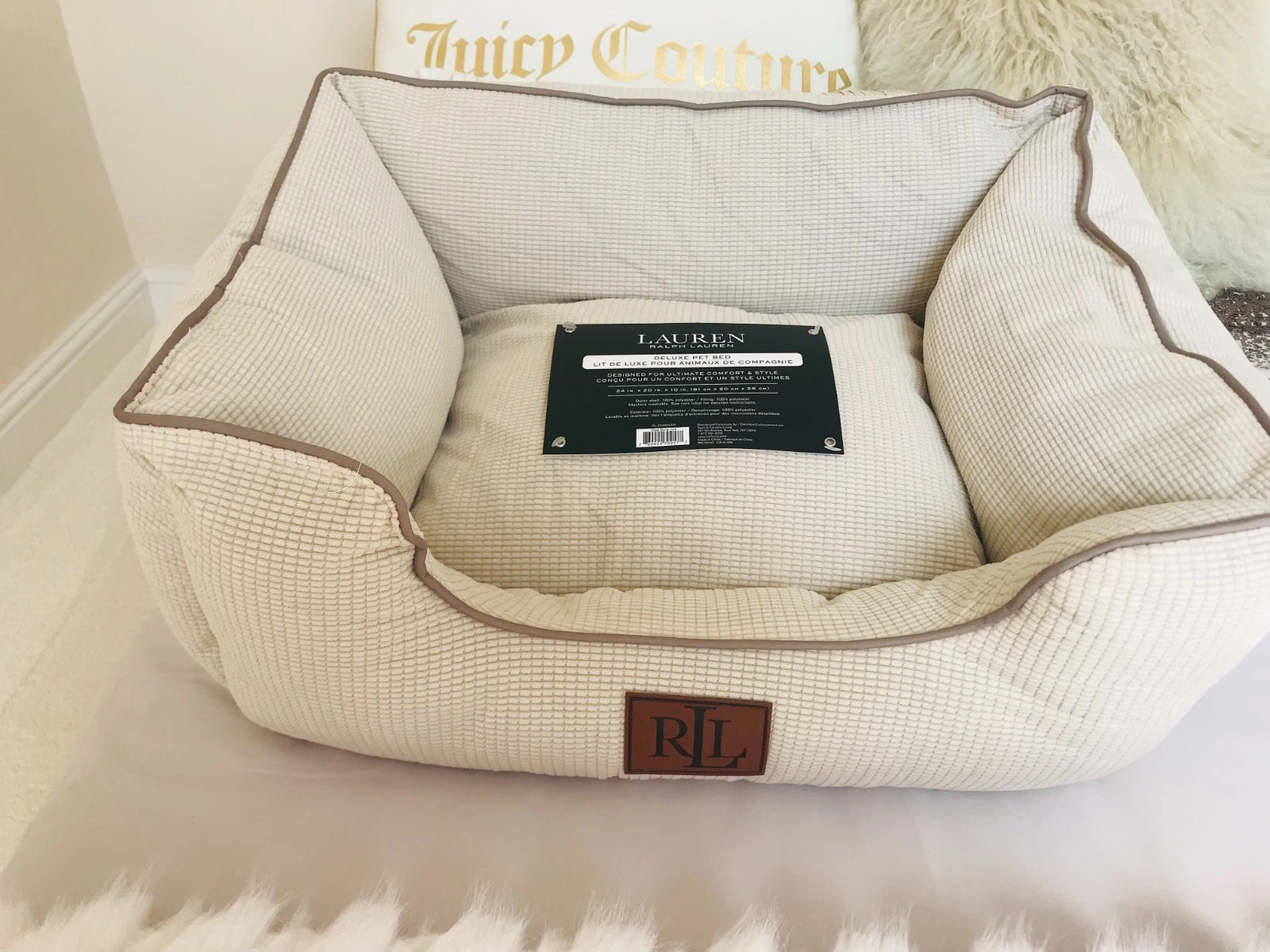 NEW RALPH LAUREN DOG PET BED SIZE 61CM X 51CM