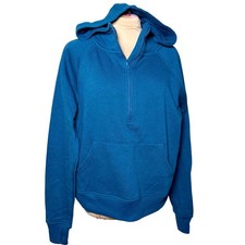 Member's Mark Half Zip Hoodie Blue Teal Athleisure Loungewear Fall Layers Medium