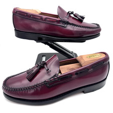 G.H. Bass Weejuns Burgundy Leather Tassel Loafers Men's Size 9 E Made in USA