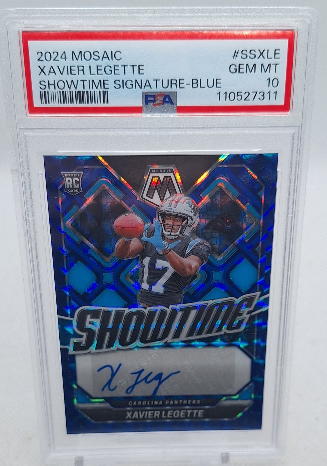 Xavier Legette Panini Mosaic Showtime Signatures #SSXLE Blue