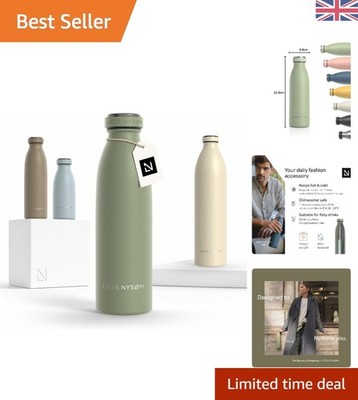 Perfektes Geschenk: Isolierte salbeigrüne Trinkflasche 500ml - Reisefertig & stilvoll
