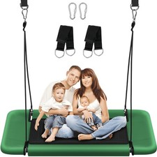 60" Retangular Tree Swing for Kids  Adults, Adjustable Platform Swing with H...