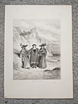 The Oyster and the Litigants, Gustave Dore - Antique Print - 1868