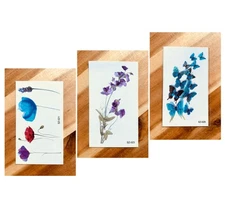 Kids Temporary Tattoo | FLOWER | BUTTERFLY  | Water colour | Tattoo Sticker