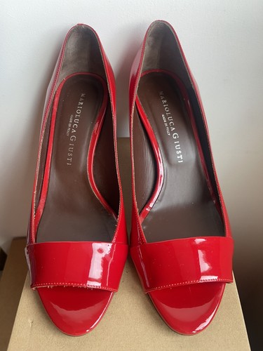 Marioluca Giusti red patent leather heels, Size 36