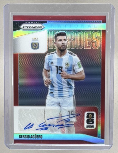 Sergio Aguero 2026 Panini Prizm World Cup #NH-SA Red National Heroes Auto /49
