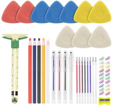 49 pcs Tailors Chalk Kit, 10 pcs Sewing Chalk, Fabric Chalk Markers for Sewin...