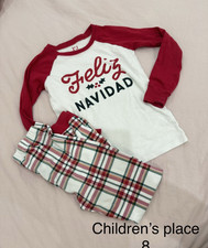 The Children's Place Unisex Pajama Set Size 8 Christmas Plaid Long Sleeve 2pc