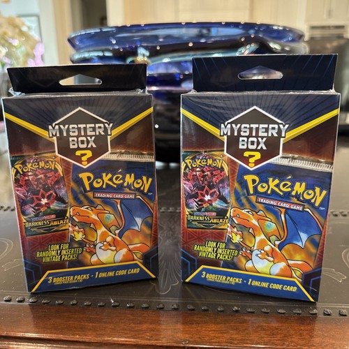 Pokémon Mystery Box Hanger 3 Booster Packs, Online Code Card Random Vintage Pack
