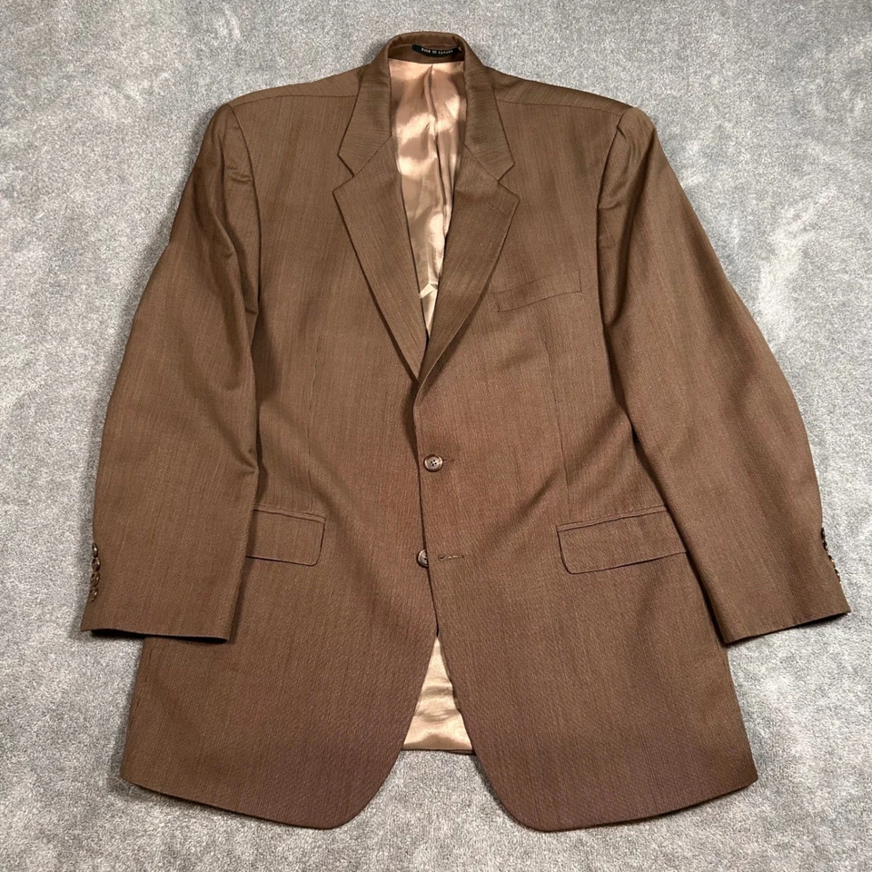 Traje Lauren Ralph Lauren Marrón Lana Cachemira 2 Botones Chaqueta Pantalones 46L 36x32 Foto 2 de 4