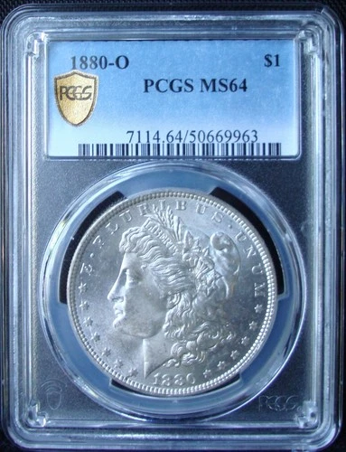 1880-O Morgan Silver Dollar - PCGS MS 64 - Gold Shield