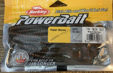 Berkley PowerBait Power Worm Motor Oil Red Fleck-BRAND NEW-SHIPS SAME BUS DAY