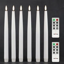 11.4" Flameless Taper Candles with Timer Function, Battery Operated Dinner Ta...