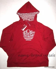 GITANO NWT Red Silver Striped Halter 2fer Hooded Top Shirt Womens Plus 18 20 2X