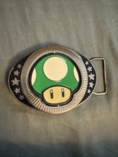 Super Mario Flip Spin Green Red Mushroom Belt Buckle 2012 Nintendo