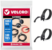 VELCRO Brand Reusable Cable Ties, 100 Pack 6 Inch Cable Management Ties, Cord Wr