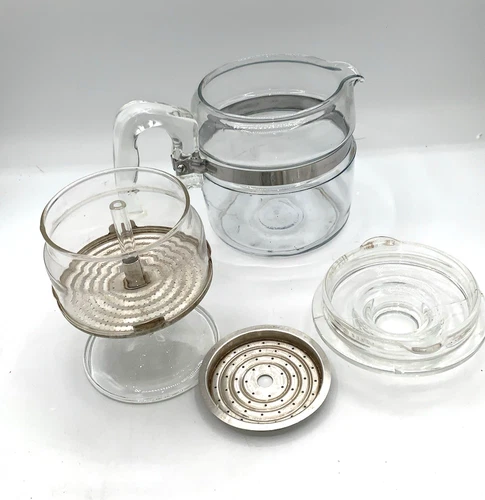Vintage Pyrex Flameware 7754-B Glass Percolator Coffee Pot 2-4 Cup Complete