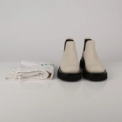 Bottega Veneta Bottes de chelsea en cuir crème 38 634403 47298689 [U] - Photo 1/4