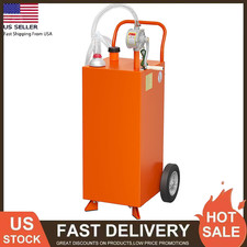 30 Gallon Gas Caddy w/Pump Wheels Portable Fuel Gasoline Diesel Transfer Tank