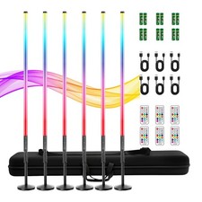 6 Pack DJ Tube Lights with Case 4ft RGB Stick Lights 5000mAh Battery Powered ...